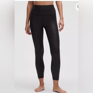 Rare Lululemon Align™ High-Rise 25" Shine Leggings – Radiant Foil Black – Size 2